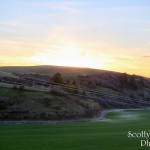 Sun setting over the Palouse hills near Ewartsville Road.