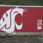 WSU Cougar Head on a building along SR194 a couple miles from Pullman.