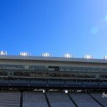 Martin Stadium Pressbox as seen from the field.