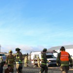 Lifeflight's helicopter over the scene.