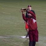 Kelly Stewart catching a pop up.