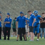 Coaches Langerveld and Bray during pre-game warmups