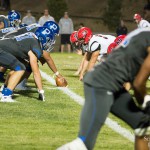 The line of scrimmage pre-snap.